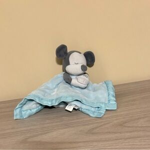 Disney Store Baby Mickey Mouse Blue Embossed Stars Secutiy Blanket Plust Lovey